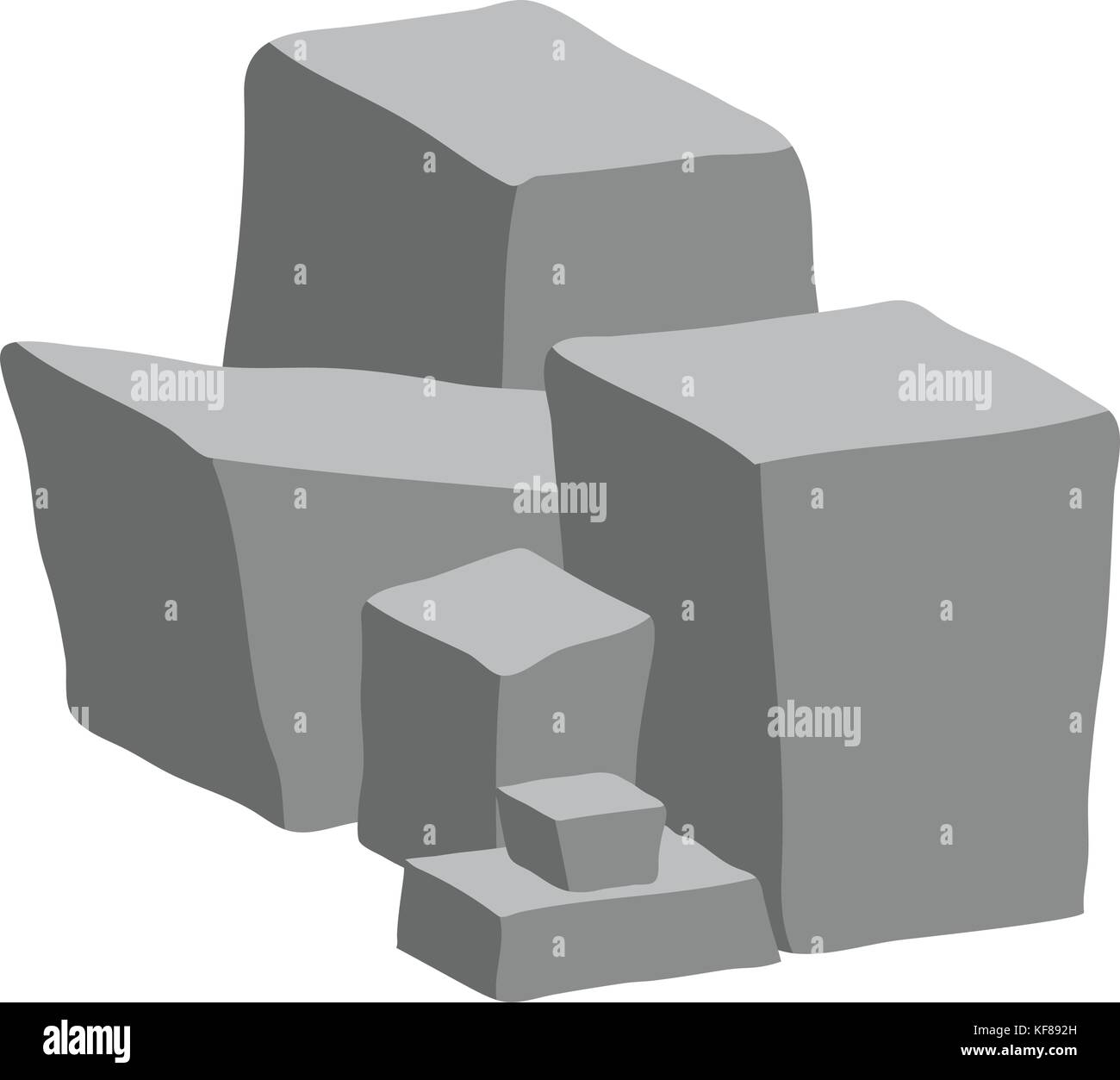 Pietre vettore heap design isolato su sfondo bianco Illustrazione Vettoriale