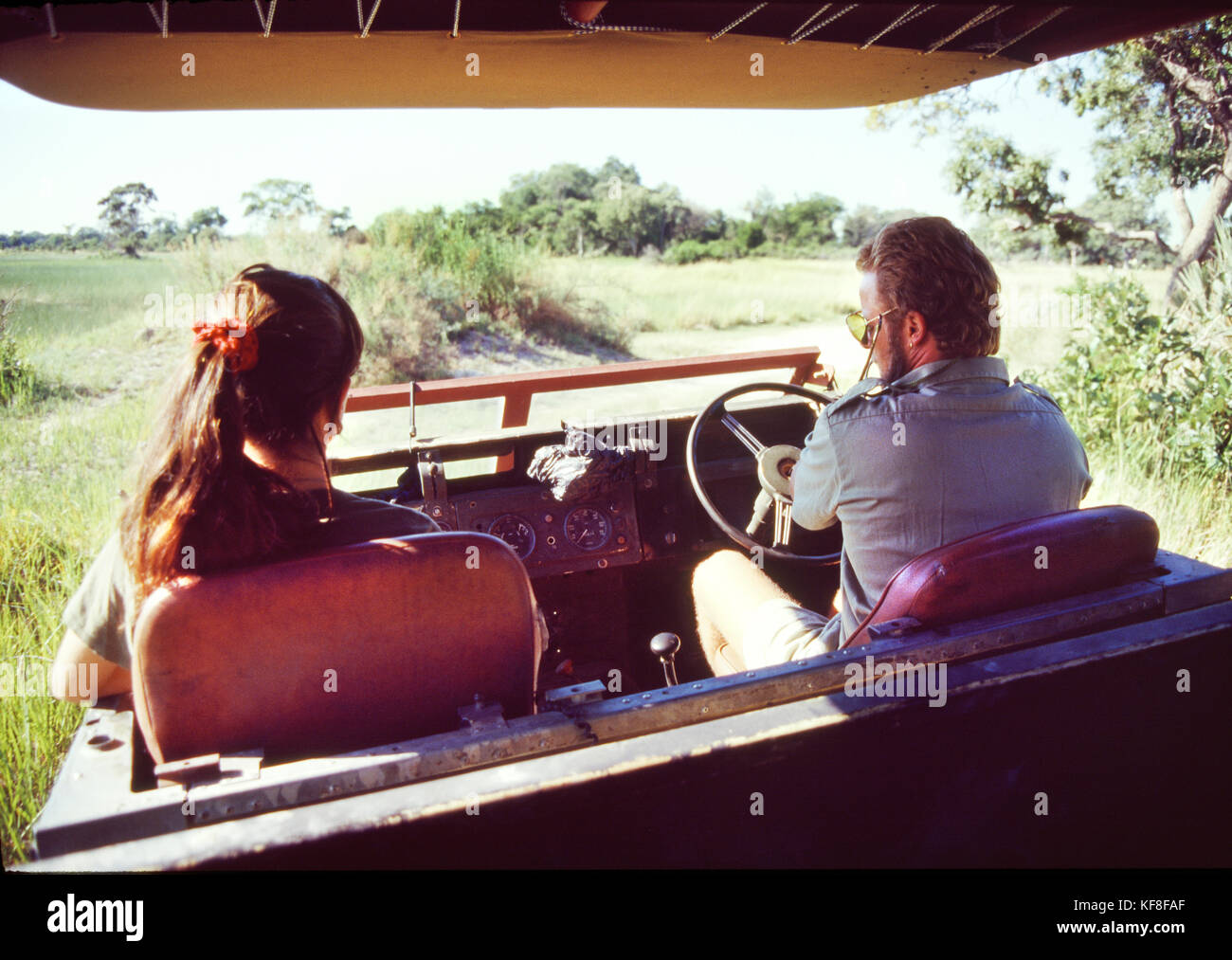 Il Botswana, Africa, Chobe National Park e la riserva di caccia, un inizio di mattina game drive nel parco Foto Stock