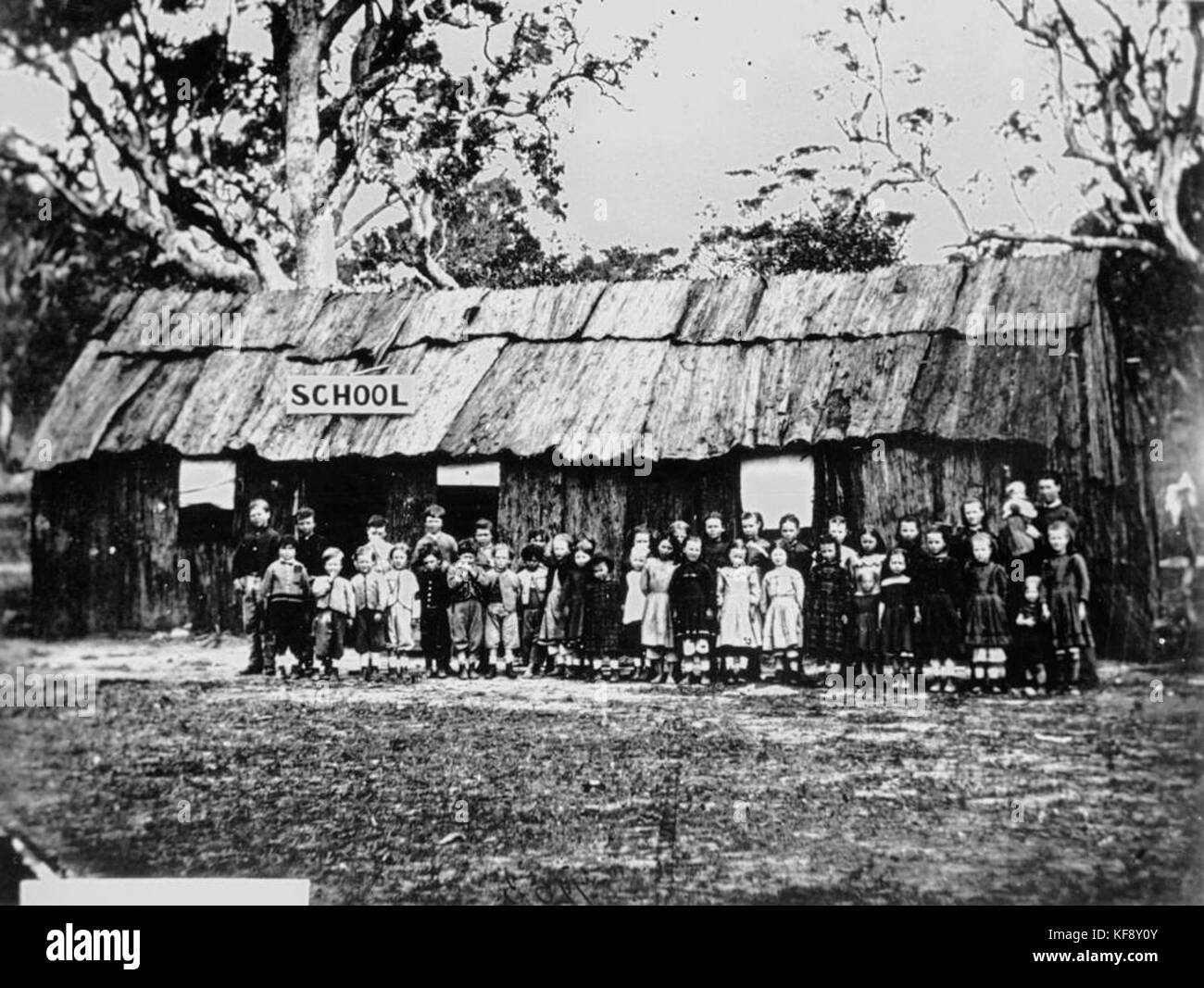 1 110476 Stanthorpe la prima scuola, ca. 1872 Foto Stock