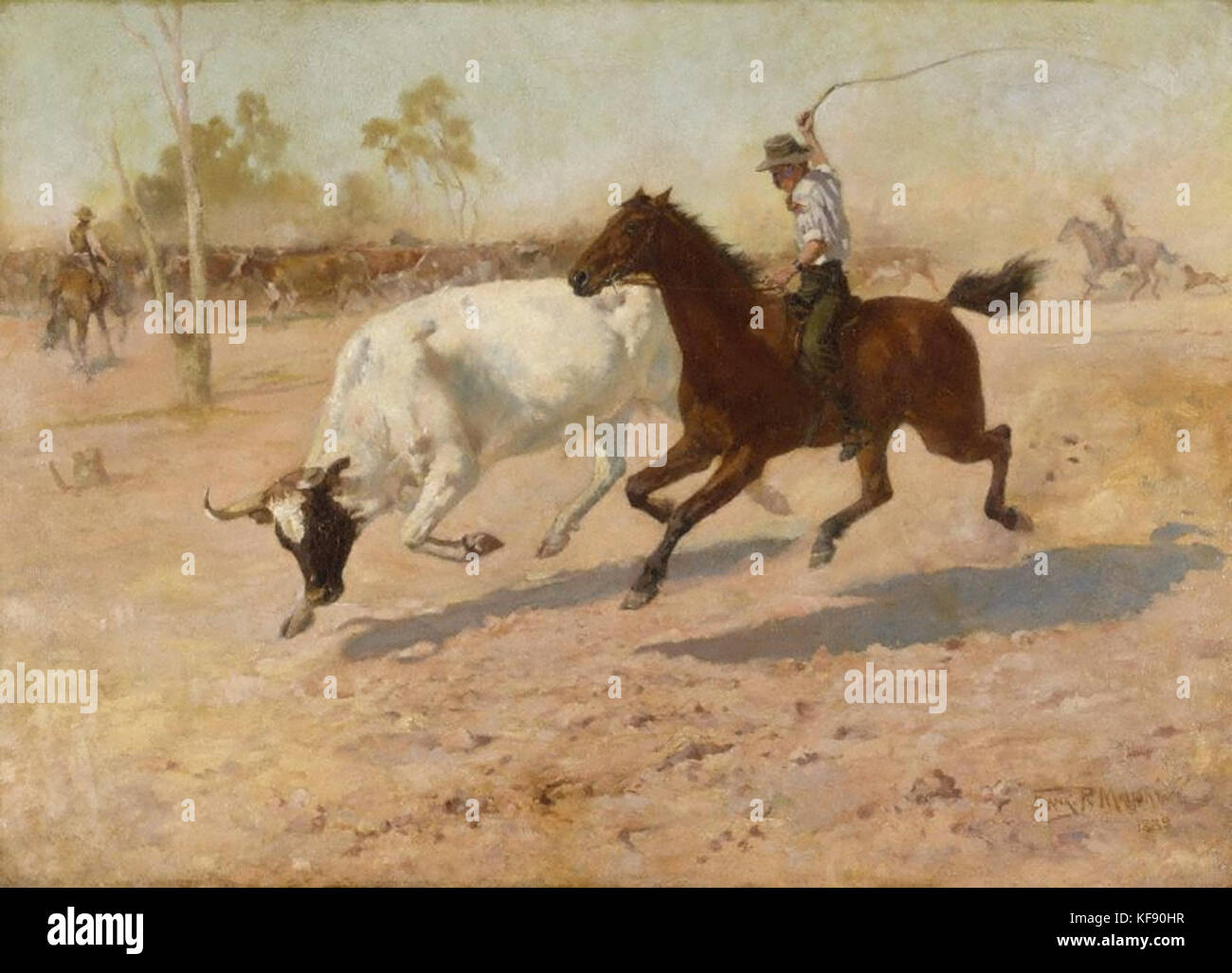 Frank Mahony arrotondamento un Straggler, 1889 Foto Stock
