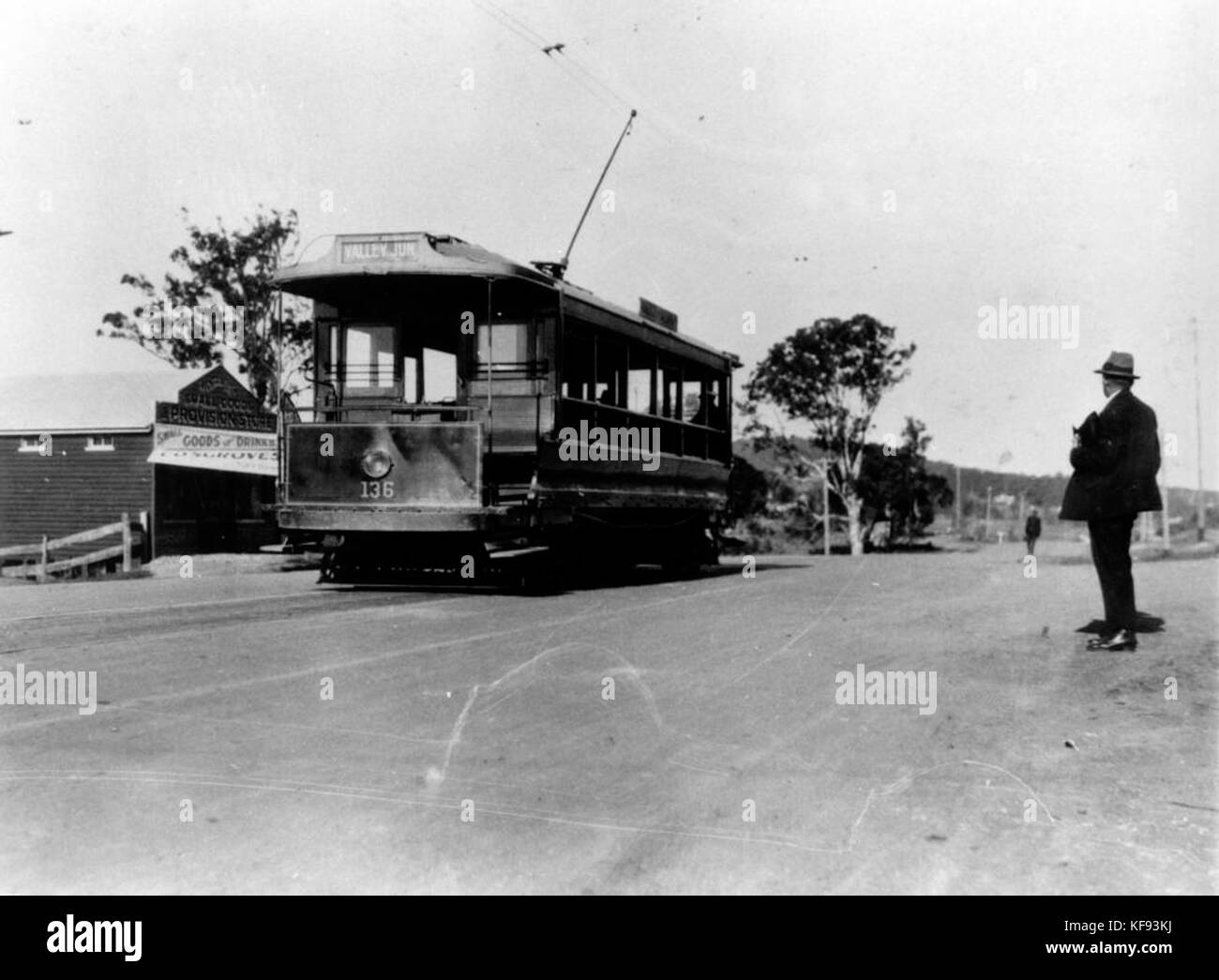 1 117008 Holland Park tram terminus su Logan Road, Brisbane ca.1929 Foto Stock