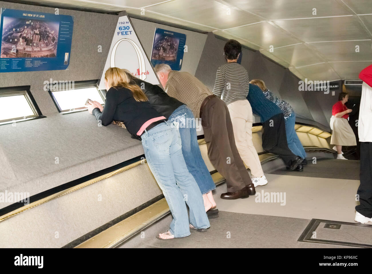 St. Louis nel Missouri mo usa, all'interno della piattaforma di osservazione sul gateway arch Foto Stock