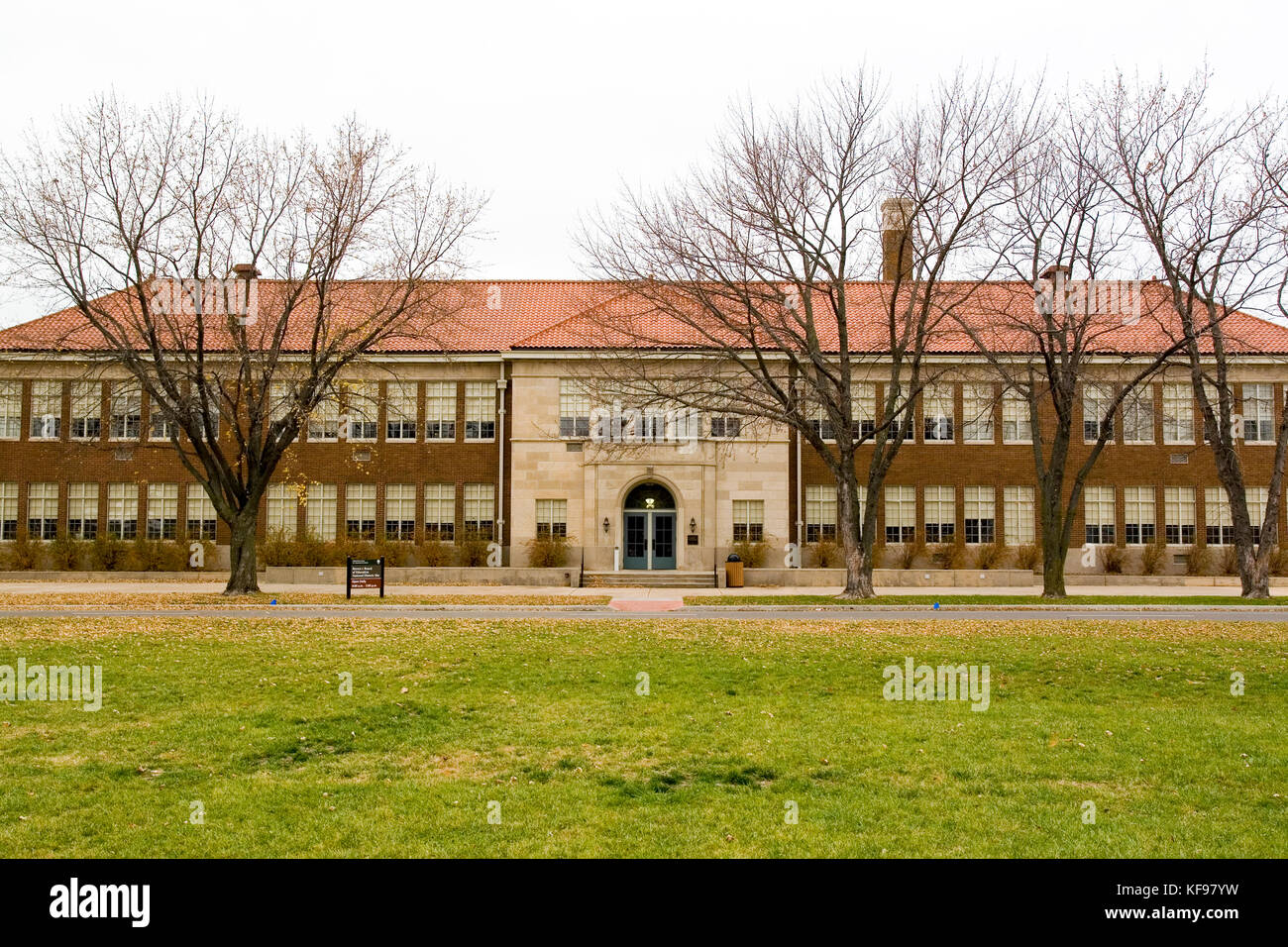 Topeka, Kansas KS USA, il Brown v. Board of Education National Historic Site a Monroe Elementary, la scuola Linda Brown è stato bussato a. Il luogo era Foto Stock