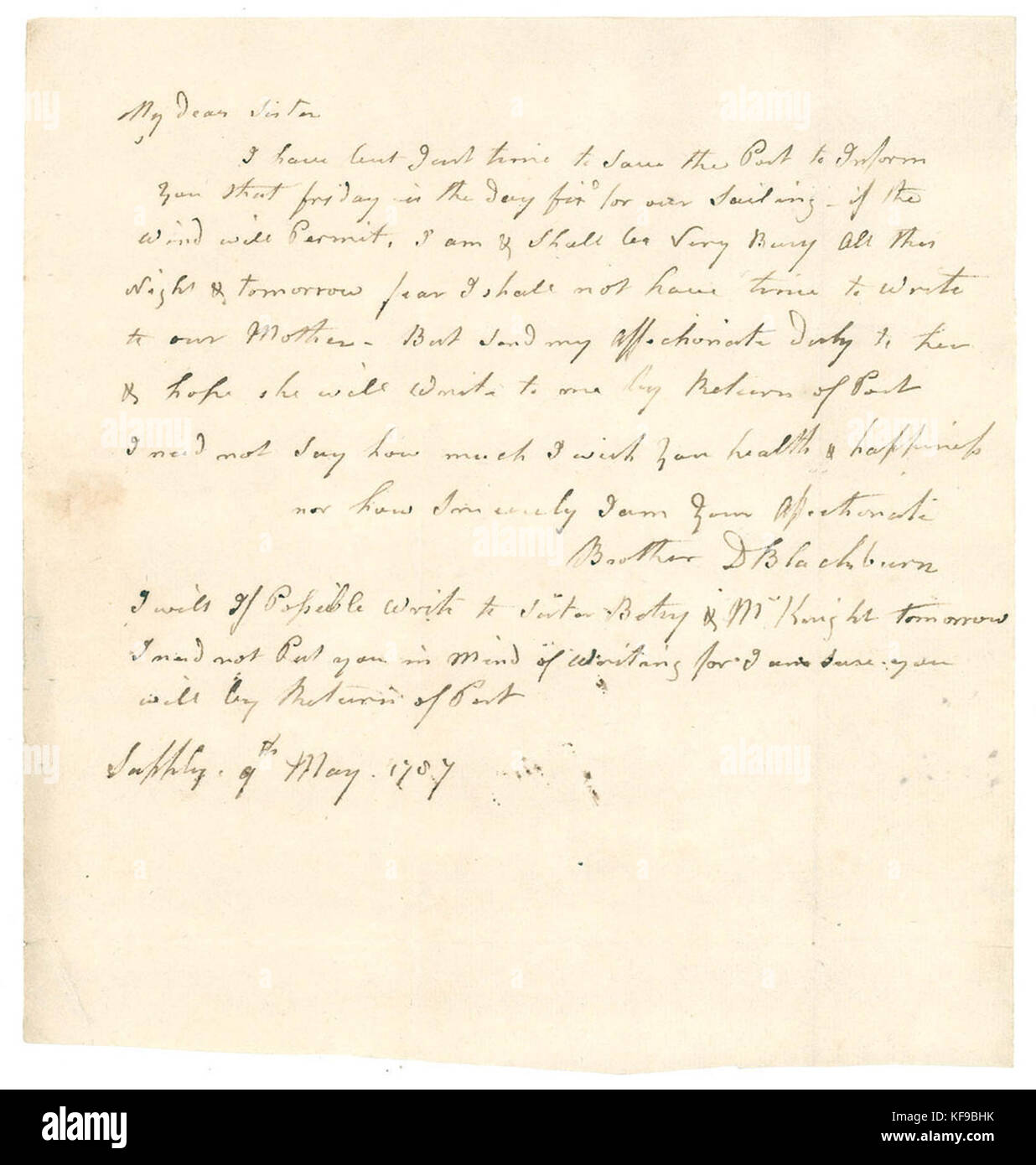 Alimentazione 820547 9 Maggio 1787 Foto Stock