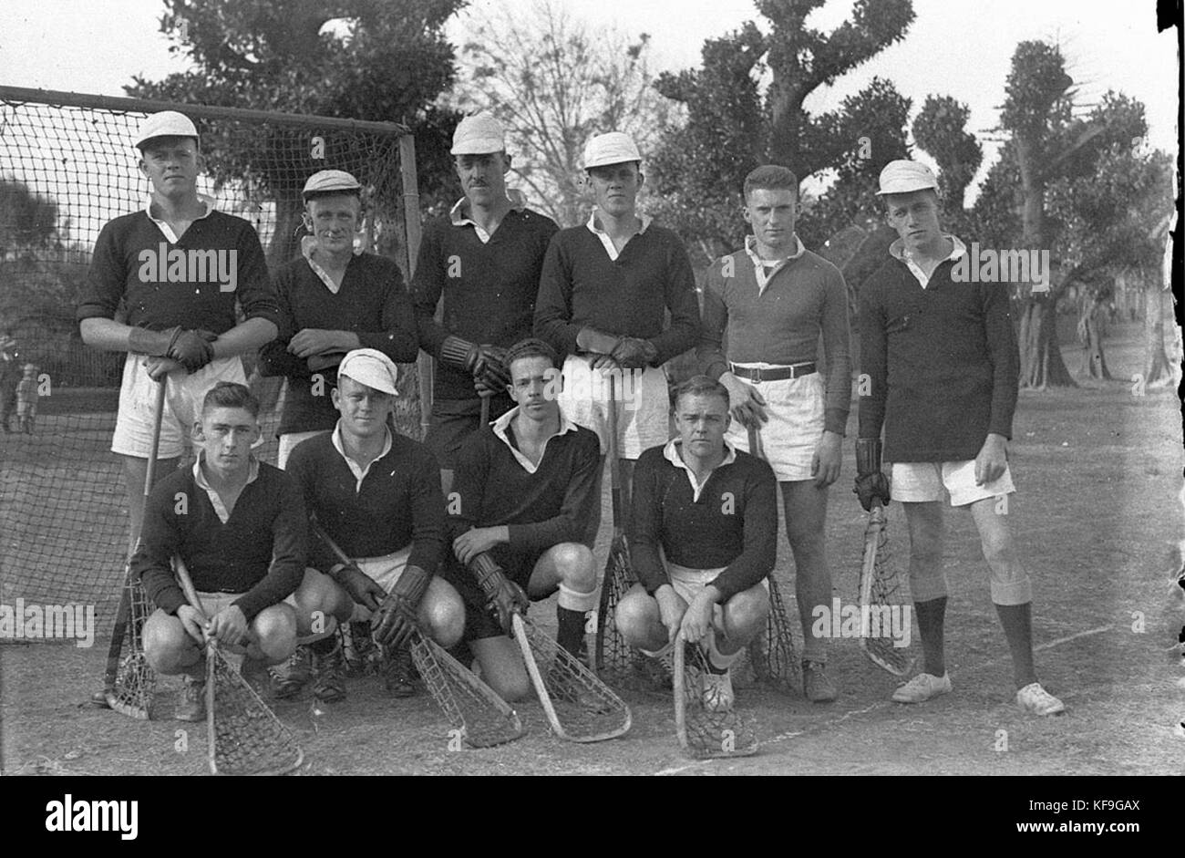 51070 Gruppo di lacrosse i giocatori di Dulwich Hill Foto Stock