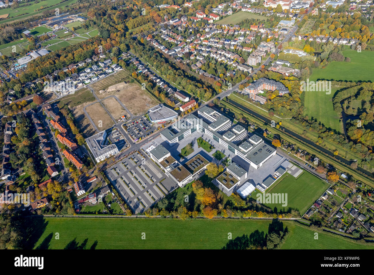 Primo. Paracelsus Caserma, sviluppo domestico e spazio commerciale, presso l'Università di Scienze applicate Hamm Lippstadt, HSHL, Hammer East, Hamm, Ruh Foto Stock