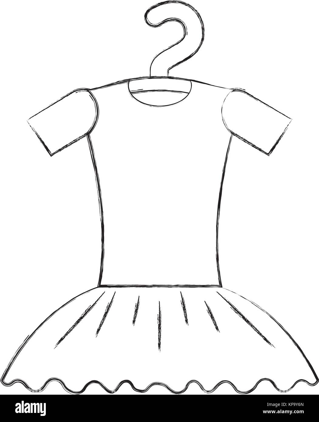 Tutu ballet sulla gruccia costume illustrazione vettoriale Illustrazione Vettoriale