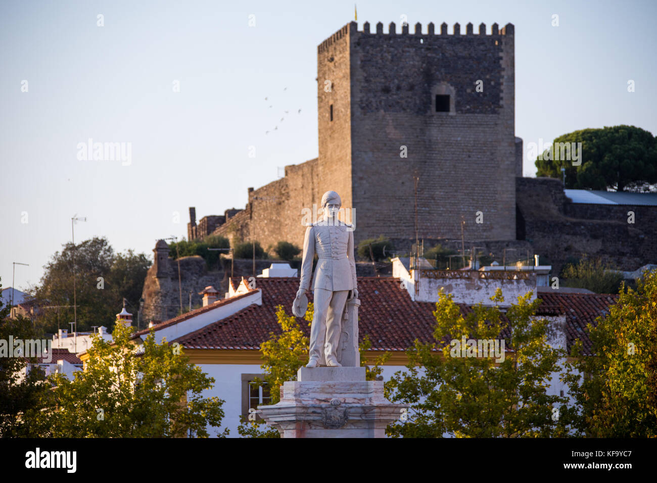 Dom Pedro V statua, Castelo de Vide, Portogallo Foto Stock