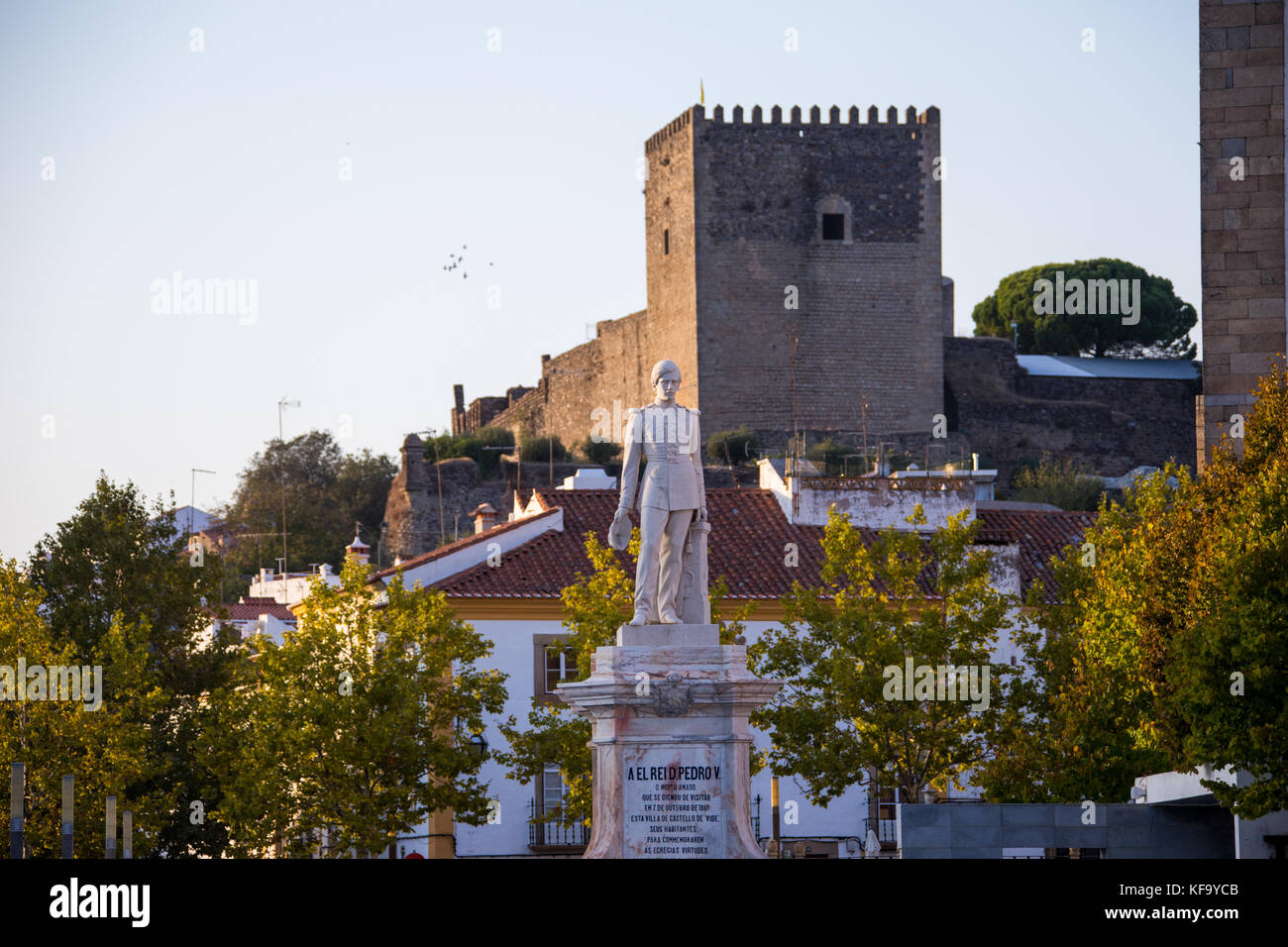 Dom Pedro V statua, Castelo de Vide, Portogallo Foto Stock