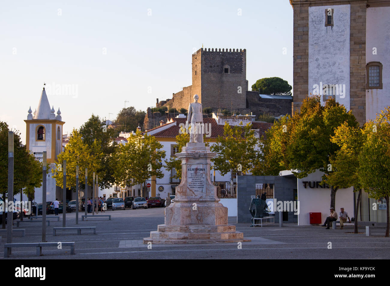 Dom Pedro V statua, Castelo de Vide, Portogallo Foto Stock