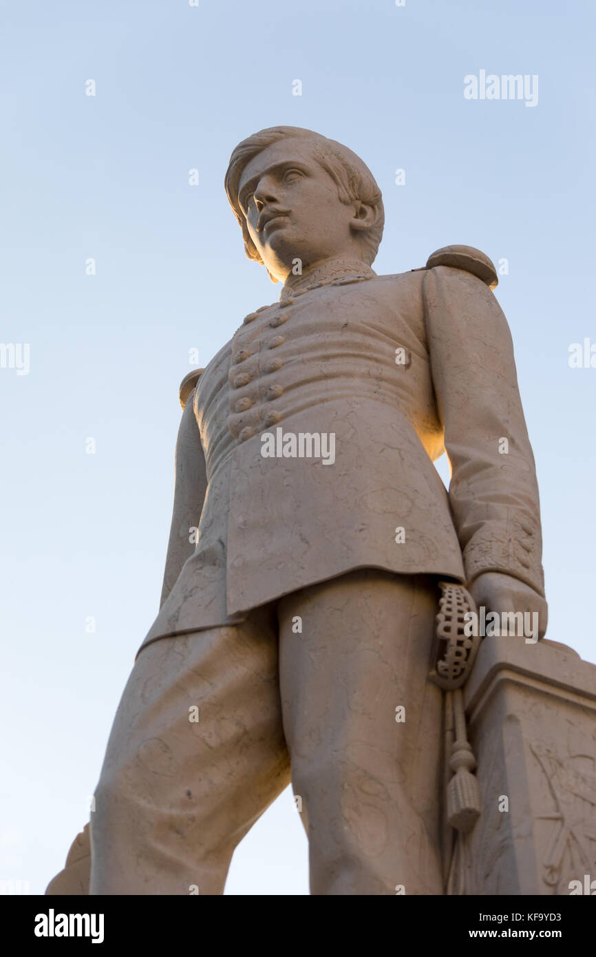 Dom Pedro V statua, Castelo de Vide, Portogallo Foto Stock