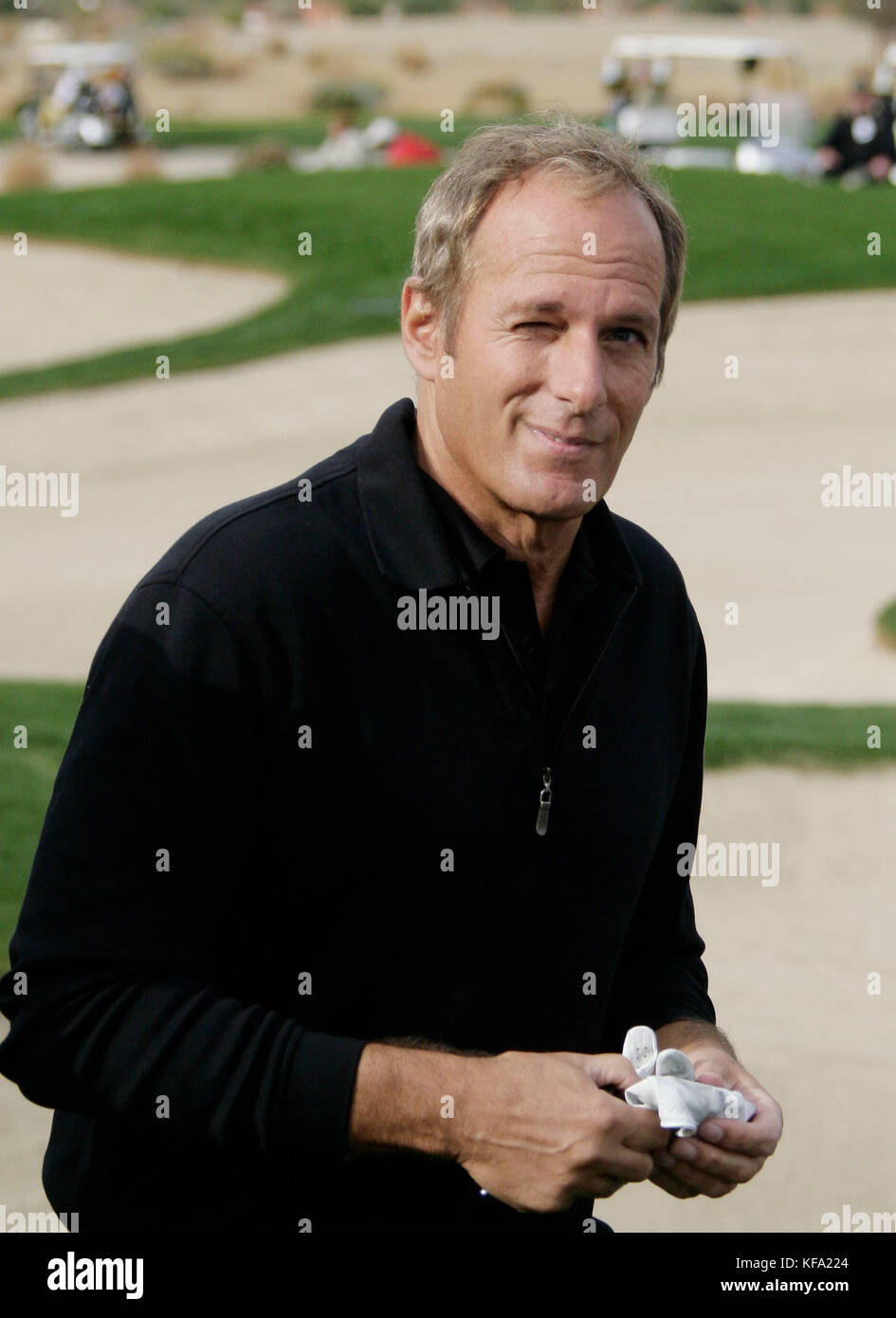 Michael Bolton gioca a golf presso il campo da Bob Hope Chrysler aprire presso il Silver Rock Resort in La Quinta, CA, mercoledì 16 gennaio, 2008. Photo credit: Francesco Specker Foto Stock