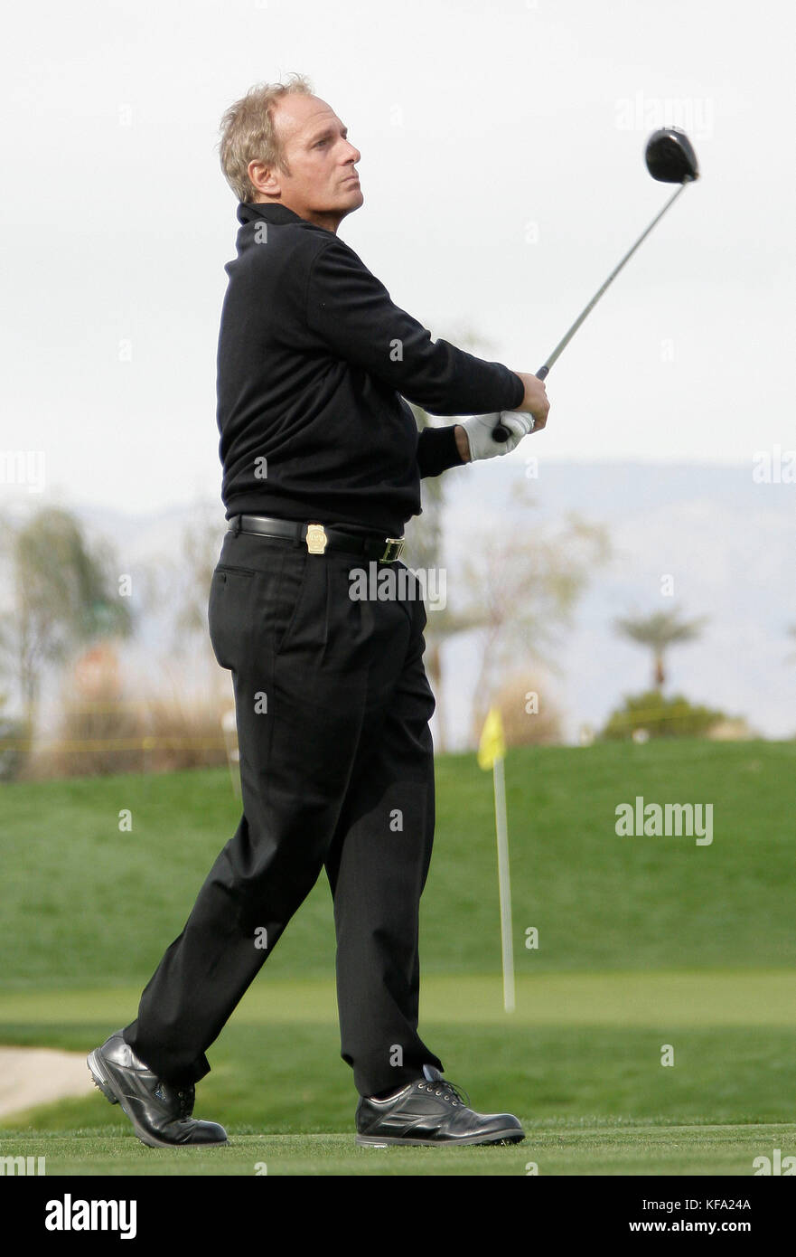 Michael Bolton gioca a golf presso il campo da Bob Hope Chrysler aprire presso il Silver Rock Resort in La Quinta, CA, mercoledì 16 gennaio, 2008. Photo credit: Francesco Specker Foto Stock