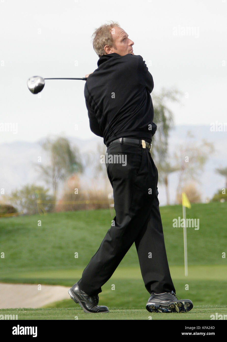 Michael Bolton gioca a golf presso il campo da Bob Hope Chrysler aprire presso il Silver Rock Resort in La Quinta, CA, mercoledì 16 gennaio, 2008. Photo credit: Francesco Specker Foto Stock