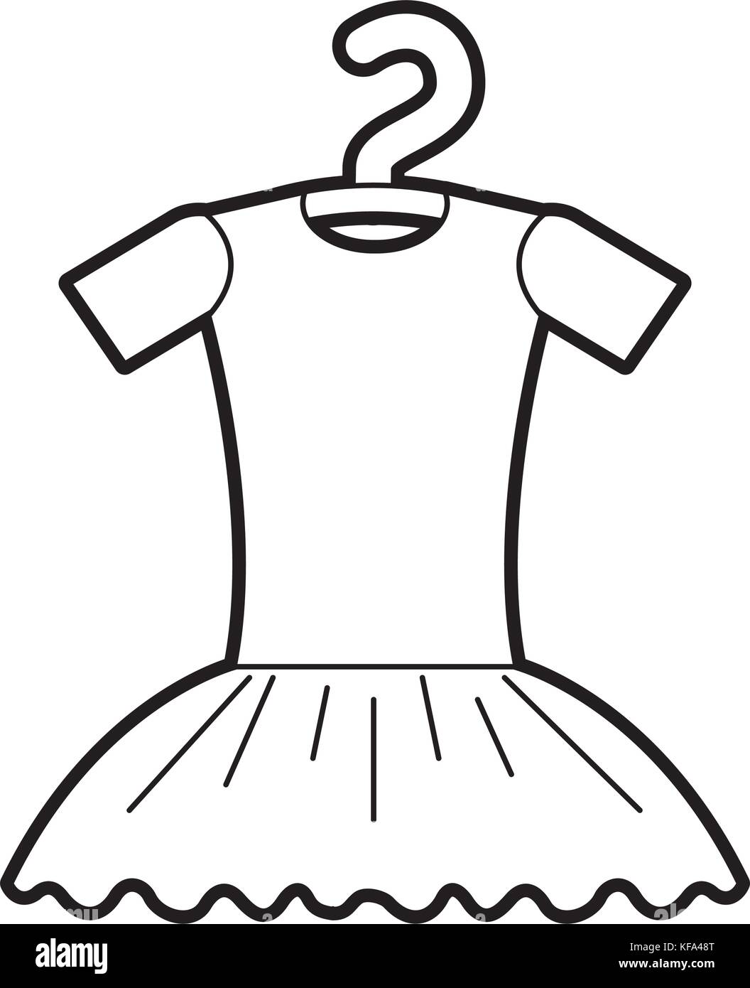 Tutu ballet sulla gruccia costume classico Illustrazione Vettoriale