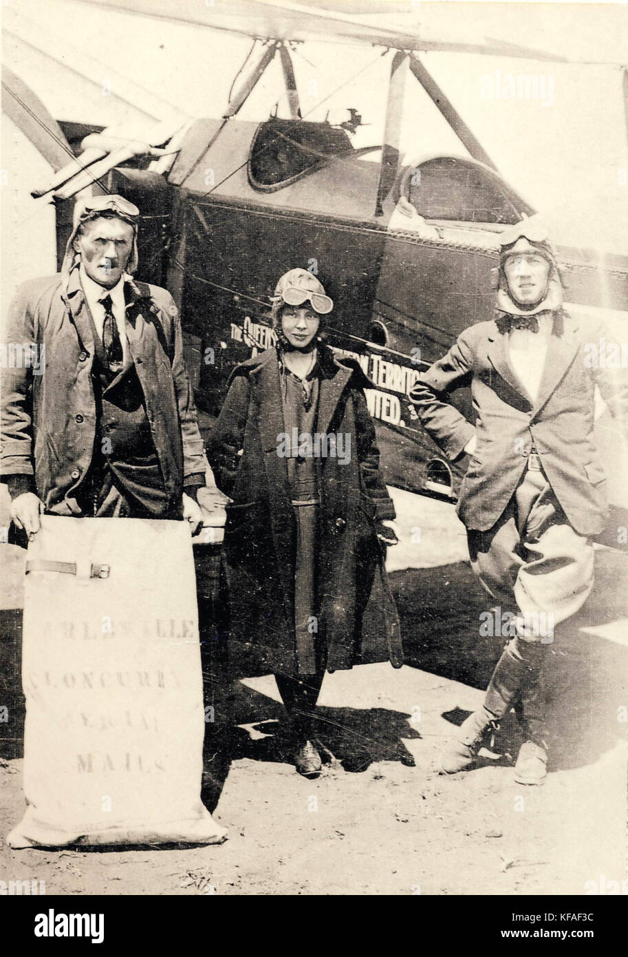 Prima antenna Qantas il servizio di posta elettronica si diparte Charleville, 2 novembre 1922 Foto Stock