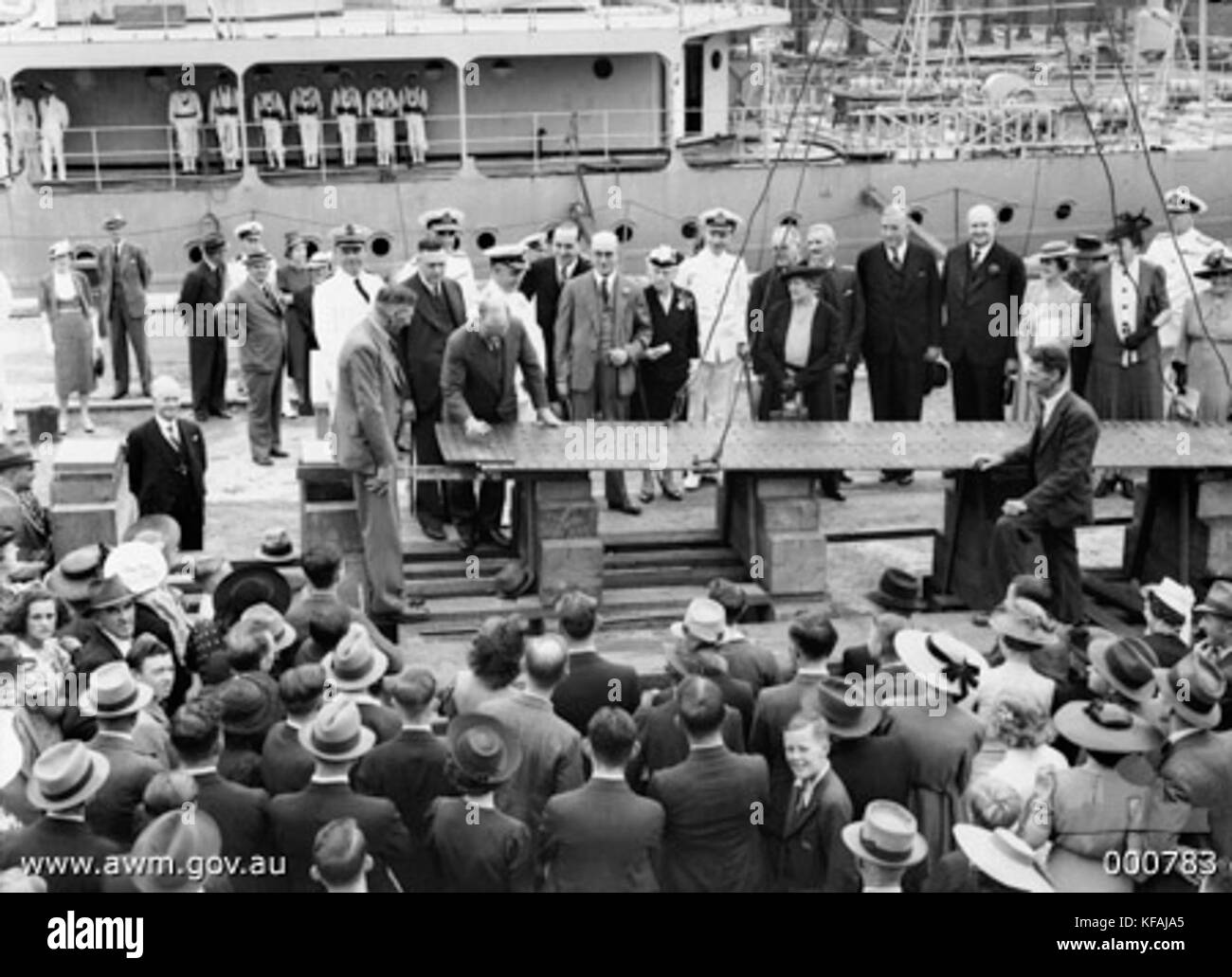 HMAS Bathurst chiglia 000783 Foto Stock
