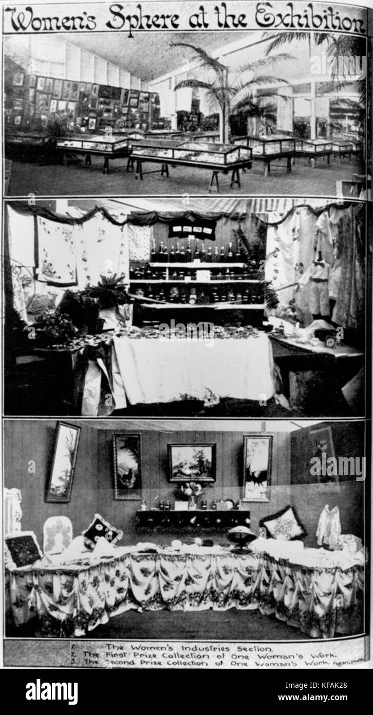 1 109080 tre immagini dalla donna sezione industrie al Brisbane Exhibition, 1912 Foto Stock