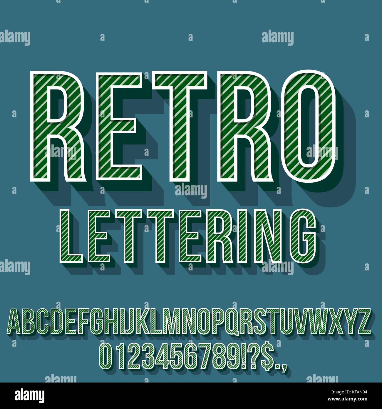 Retro Vintage font Illustrazione Vettoriale