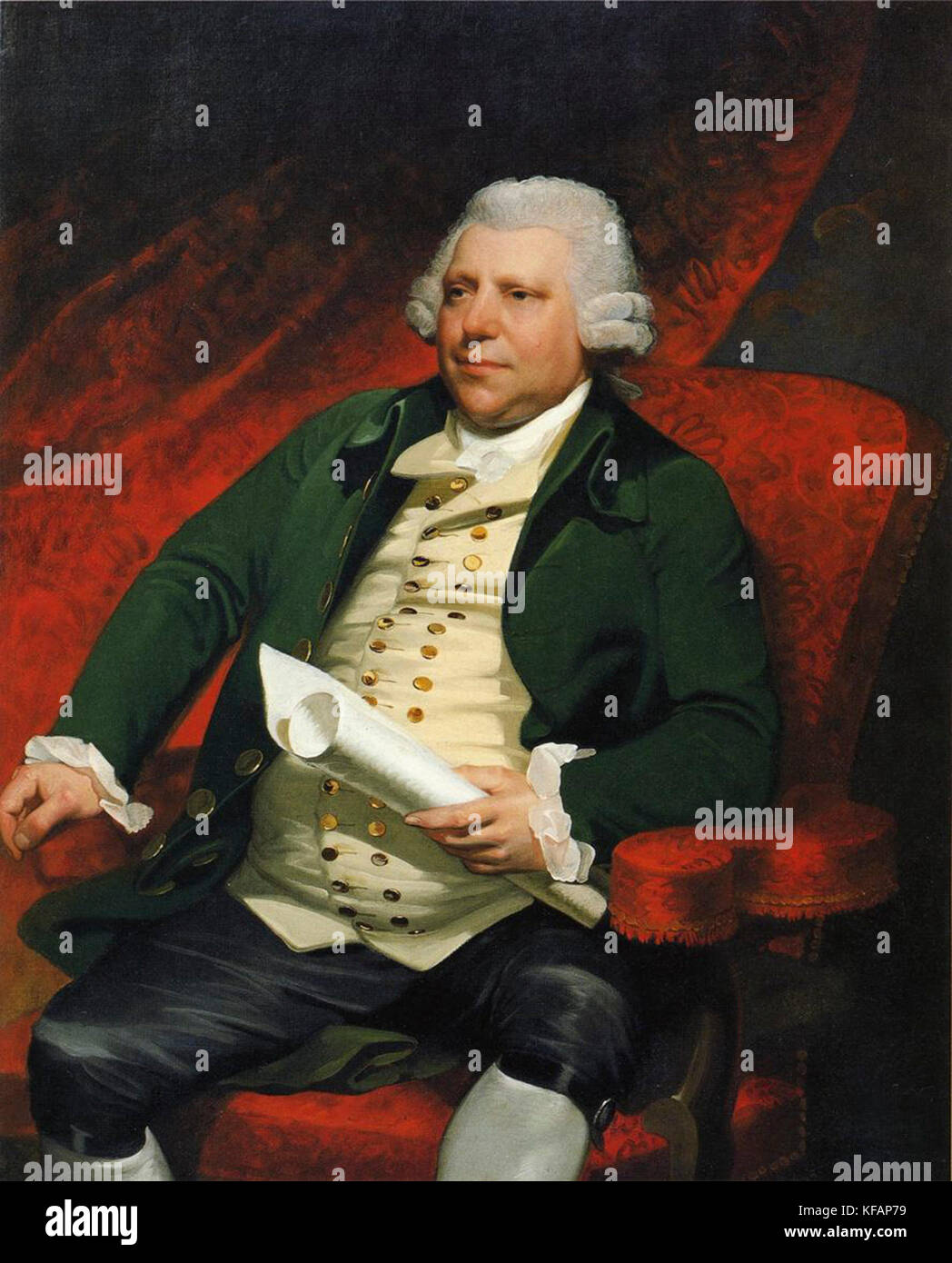Sir Richard Arkwright, inventore inglese e imprenditore leader durante la prima Rivoluzione industriale. Foto Stock