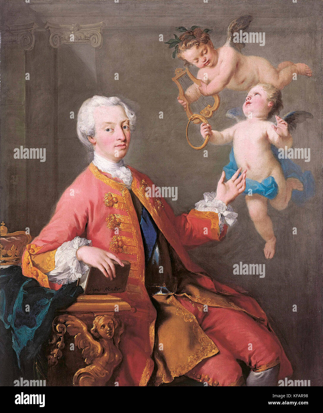 Ritratto di Federico, Principe di Galles, erede apparente al trono britannico dal 1727 fino alla sua morte. Era il figlio maggiore di Giorgio II di Gran Bretagna e di Caroline di Ansbach, nonché il padre di re Giorgio III Foto Stock
