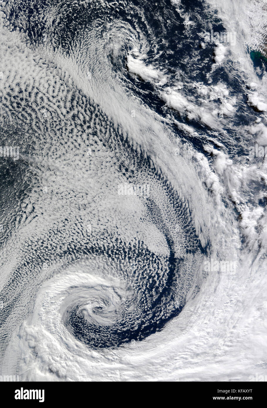 I modelli cloud nel sud dell'Oceano Atlantico Foto Stock