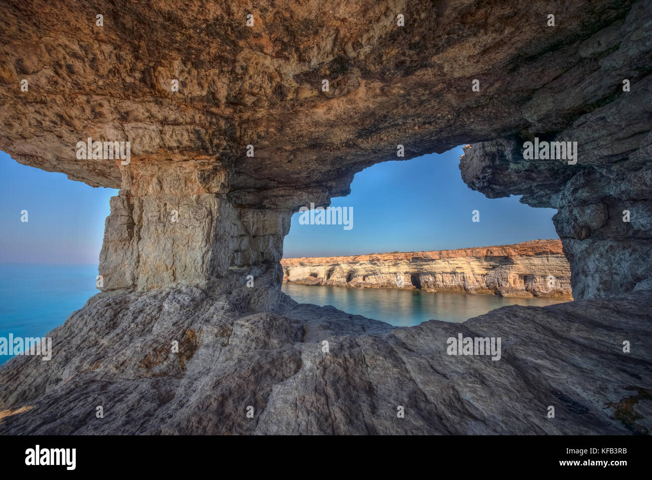 Grotte marine, Ayia Napa, Cipro Foto Stock