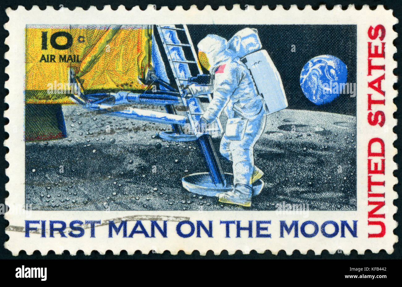 Francobollo (usa 1969 uomo del primo sbarco sulla luna, Apollo 11 Foto  stock - Alamy
