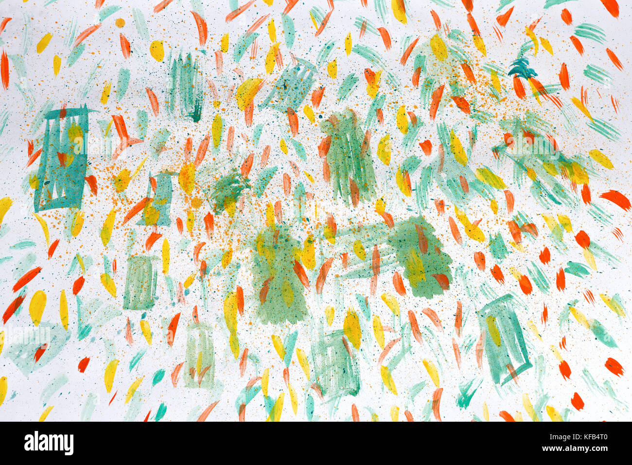 Abstract acquerello di sfondo verde colore arancione Foto Stock