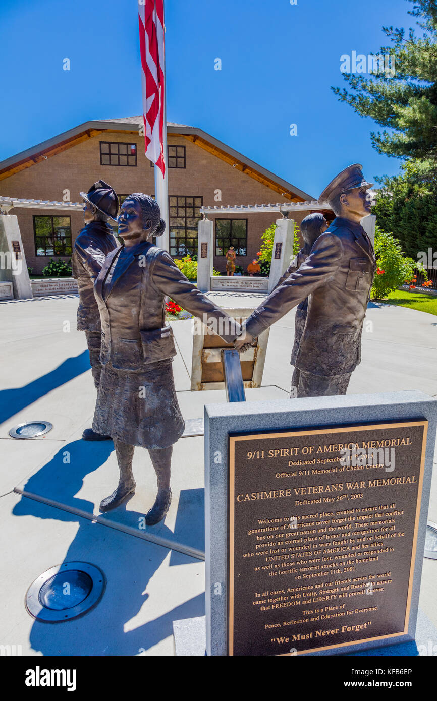 Il 9/11 spirito d'America memorial in cashmere Washington Stati Uniti Foto Stock