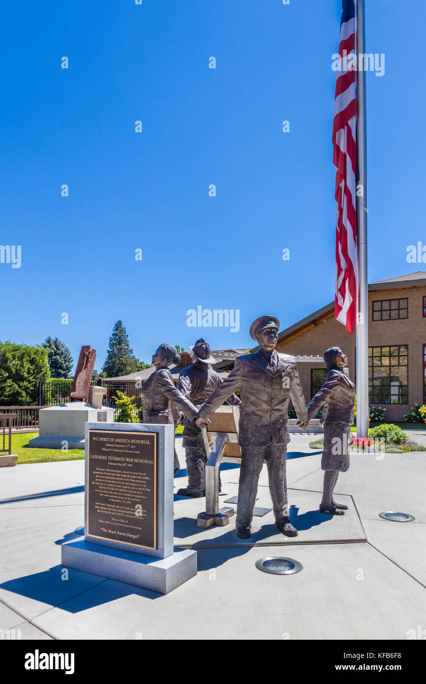 Il 9/11 spirito d'America memorial in cashmere Washington Stati Uniti Foto Stock