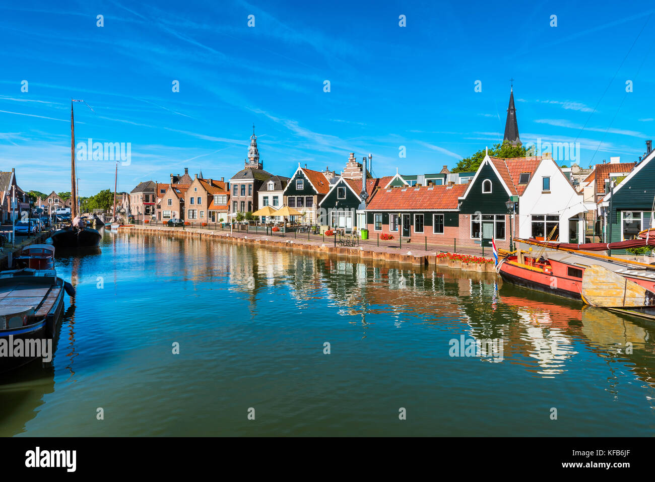 Vista su monnickendam paesi bassi sui primi mattina di primavera Foto Stock