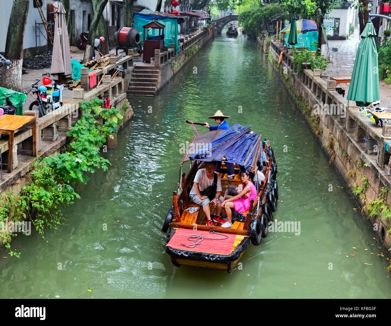 Tongli, la città di acqua in Cina (Venezia di Asia) è una famosa e bella città in Cina per molti turisti venuti a vedere la città vecchia e il tradizionale c Foto Stock