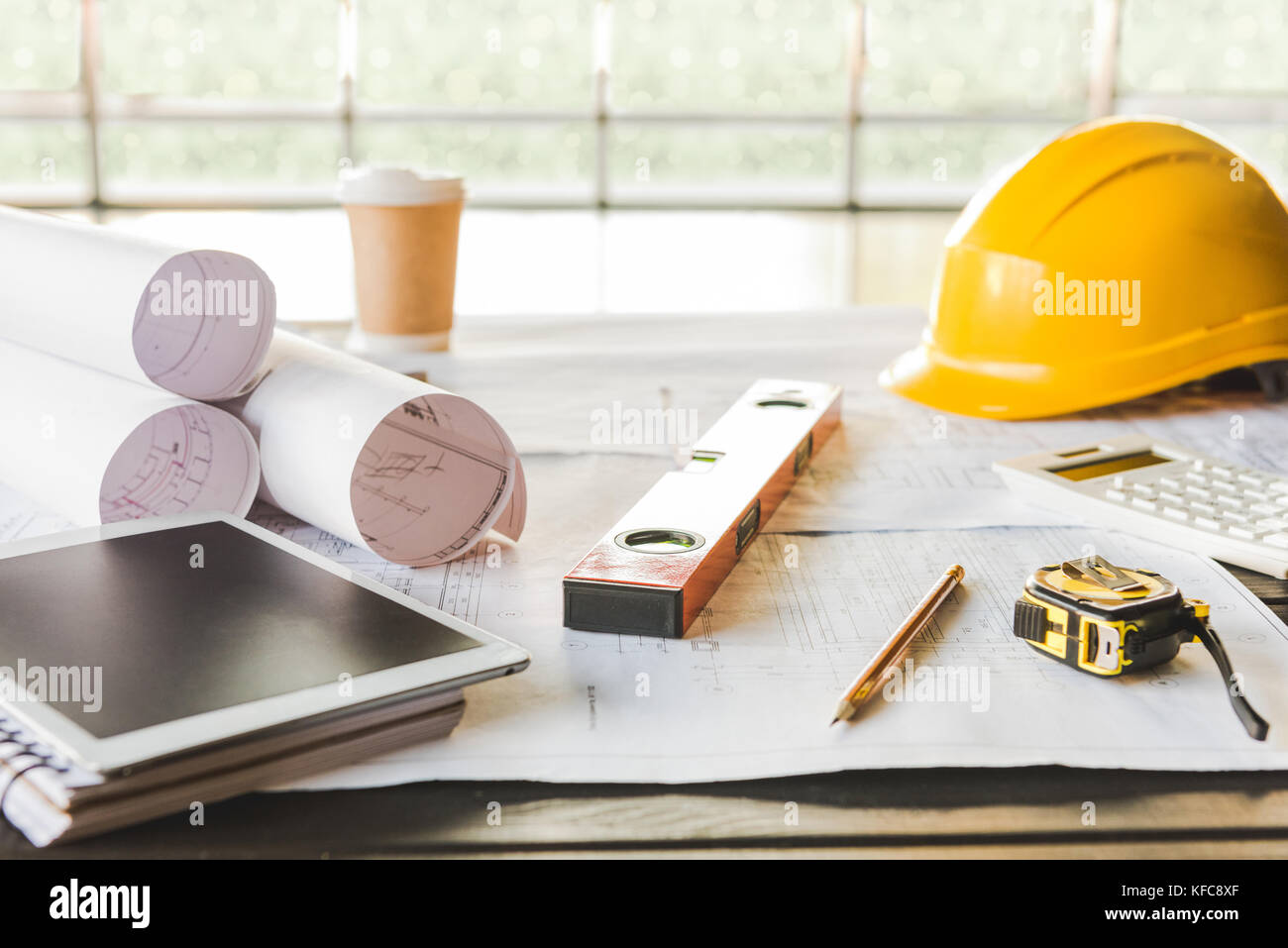 Tablet e gli schemi architetturali Foto Stock