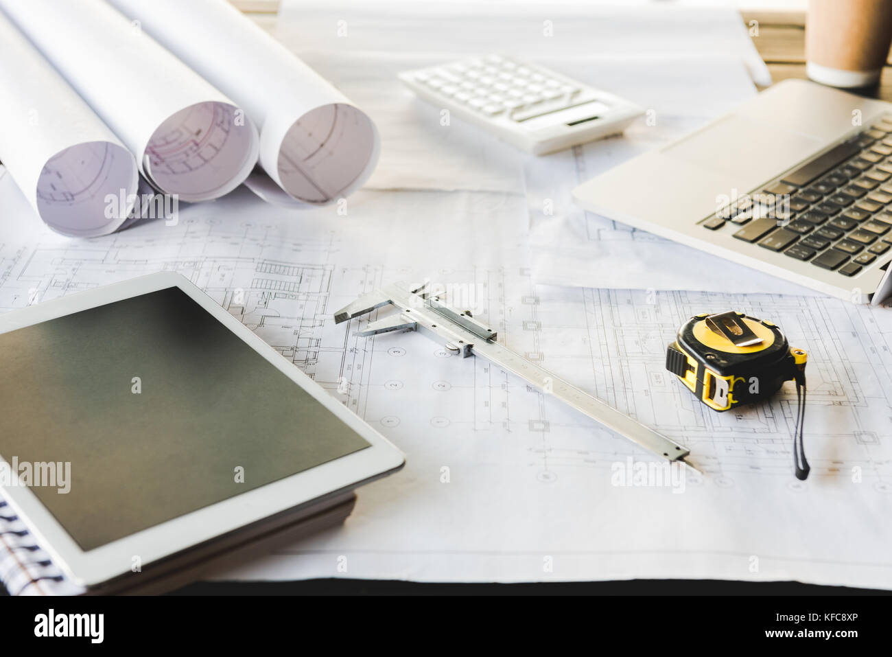 Tablet e gli schemi architetturali Foto Stock