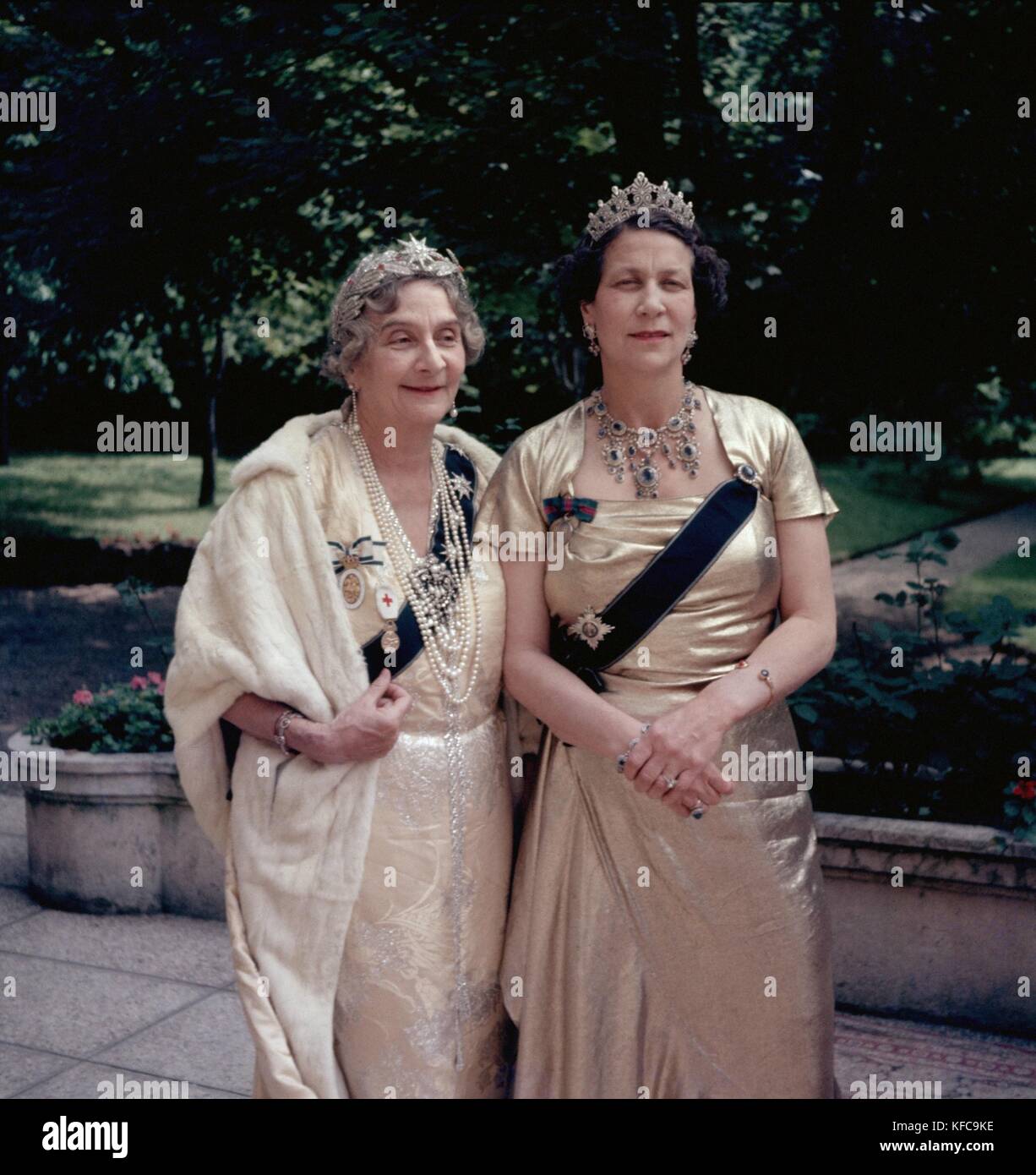 La principessa Marie Bonaparte (1882-1962) e sua figlia Eugenie della Grecia (1910-1989) 1953 Photo Taponier Photo12.com - Coll. Taponier Foto Stock