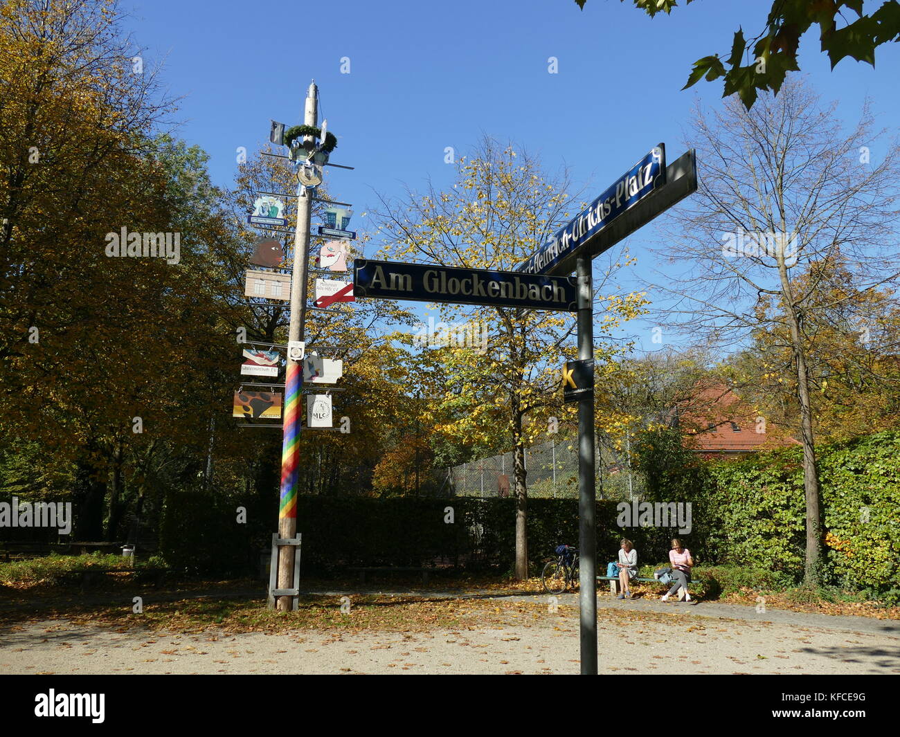 Am glockenbach square Monaco di Baviera Germania Europa Foto Stock