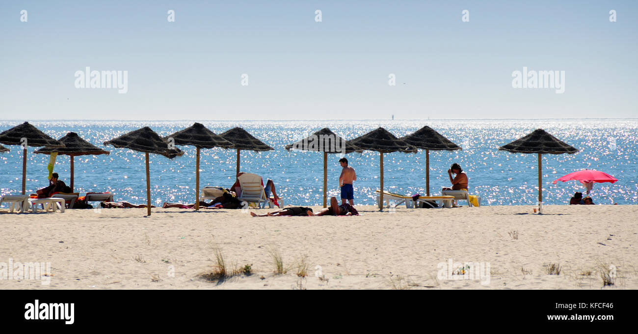 Spiaggia di Tróia. Setubal, Portogallo Foto Stock