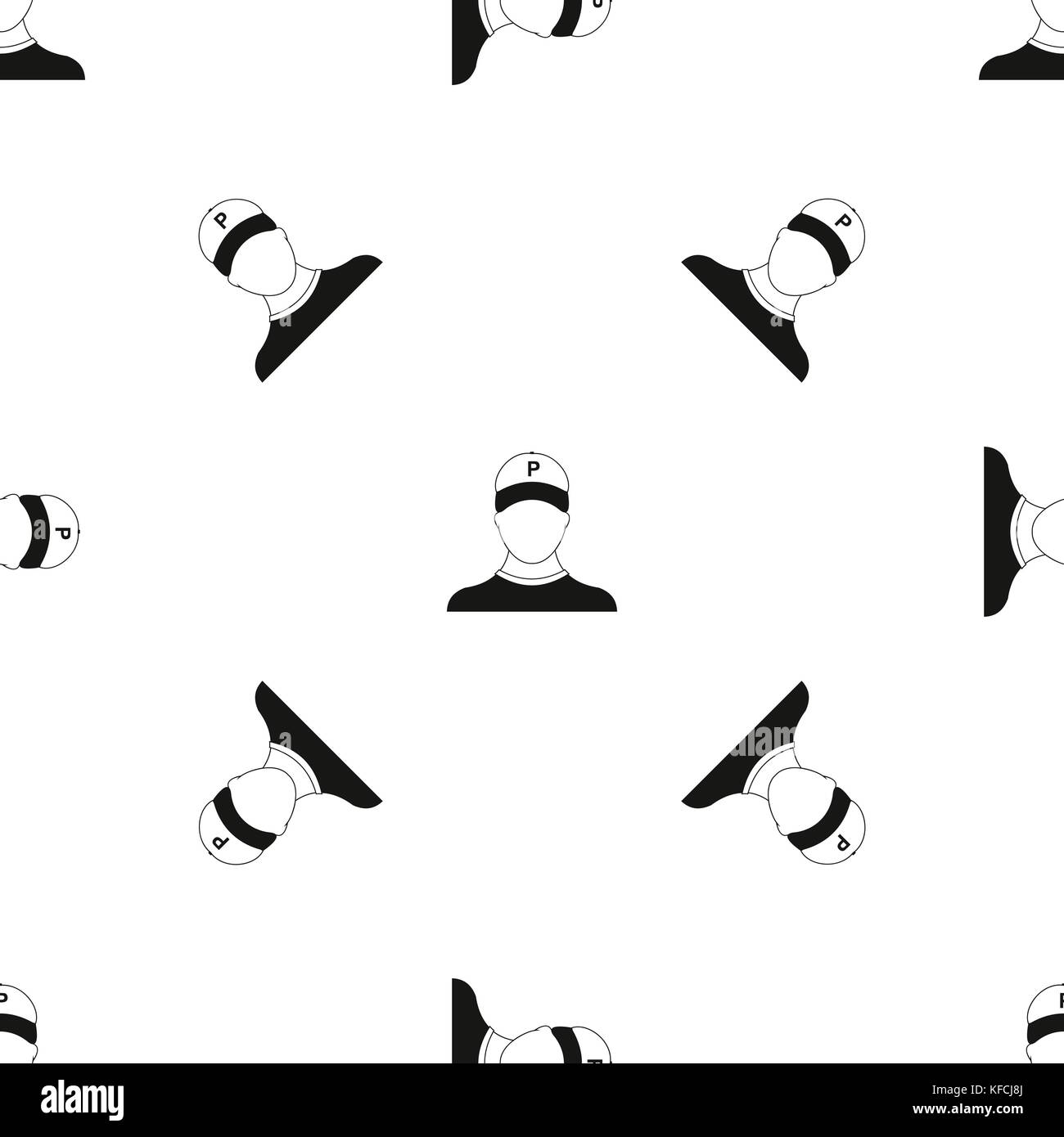 Parcheggio attendant modello nero senza giunture Illustrazione Vettoriale