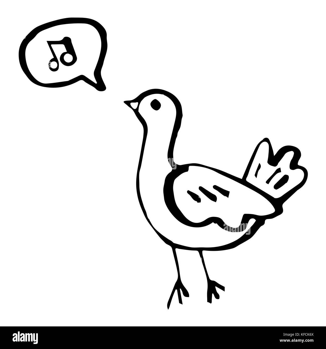 Bird doodle Illustrazione Vettoriale