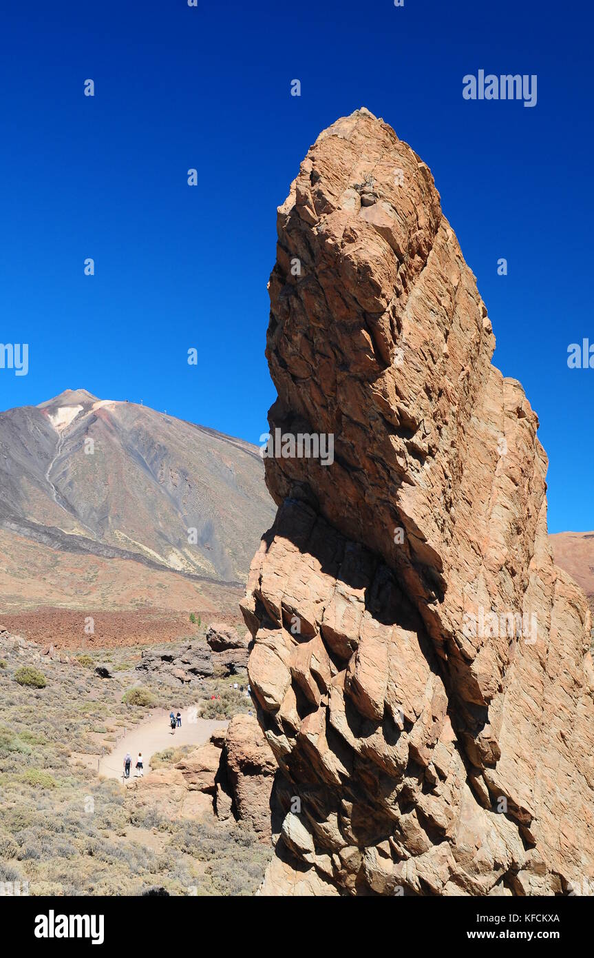 Il monte teide tenerife dal campo di lava Foto Stock