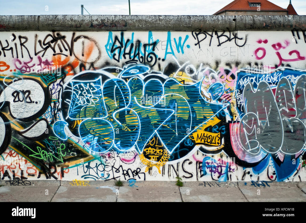 BERLINO-SETTEMBRE 26:il muro di Berlino all'East Side Gallery, Berlino, Germania, il 26,2012 settembre. Foto Stock