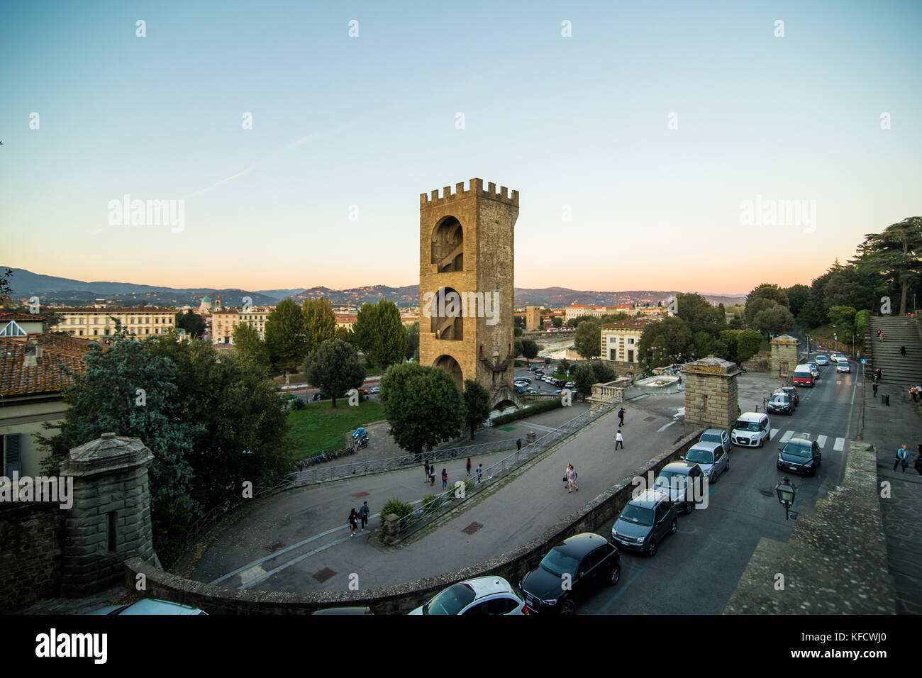 Firenze, Italia - ottobre 2017. vista di Firenze città da Michel Angelo square sulla collina. Foto Stock