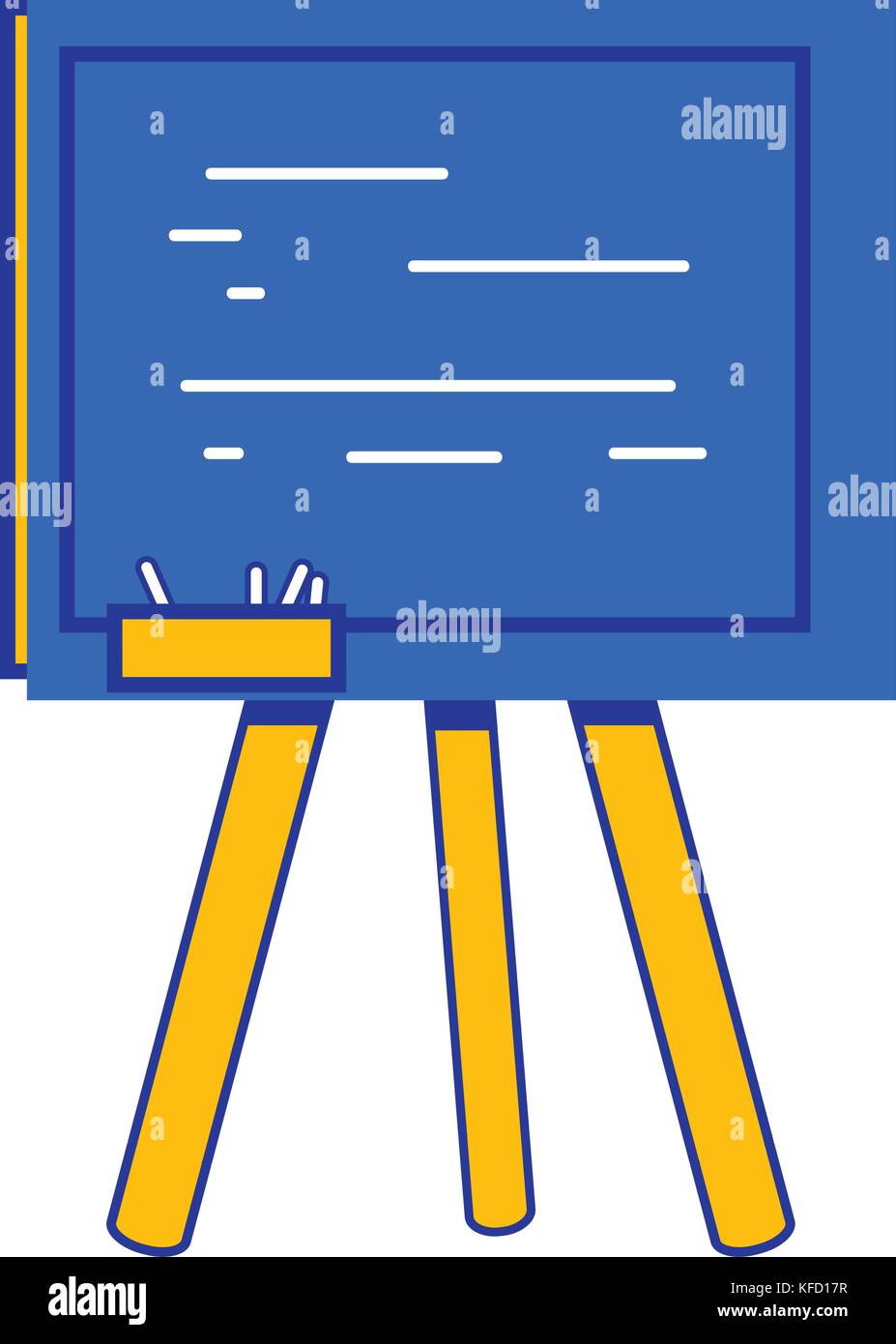 Scuola lavagna con telaio in legno design Illustrazione Vettoriale