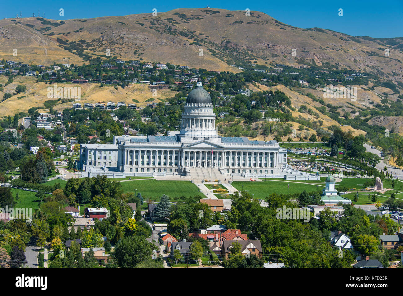 Si affacciano direttamente sul la Utah State Capitol, Salt Lake City, Utah, Stati Uniti d'America Foto Stock