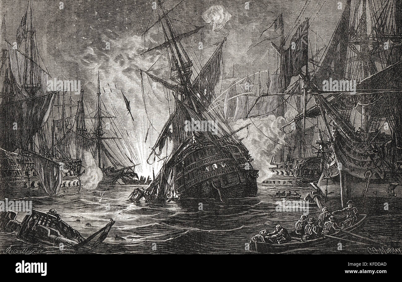 La battaglia del Nilo, Egitto, 1798 Foto Stock