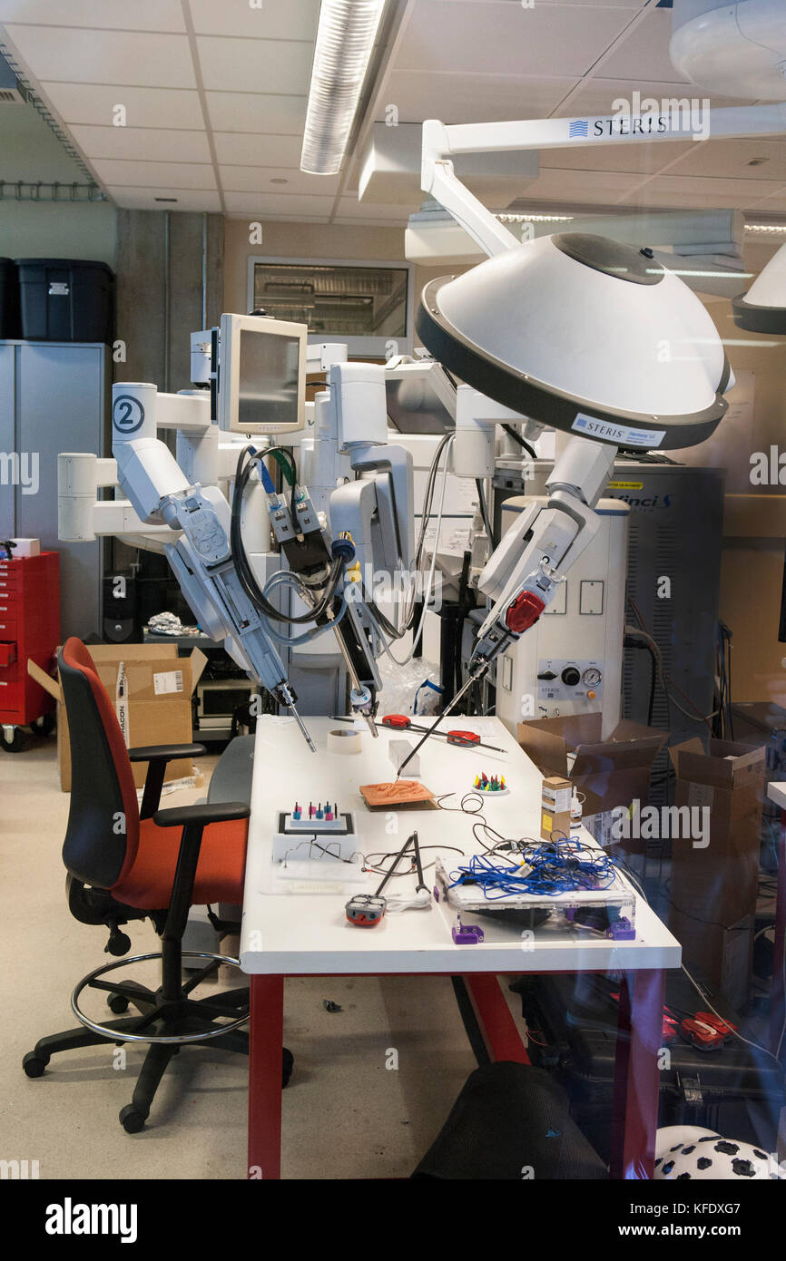Robots chirurgici, Johns Hopkins University, Baltimora, Maryland, Stati Uniti d'America Foto Stock
