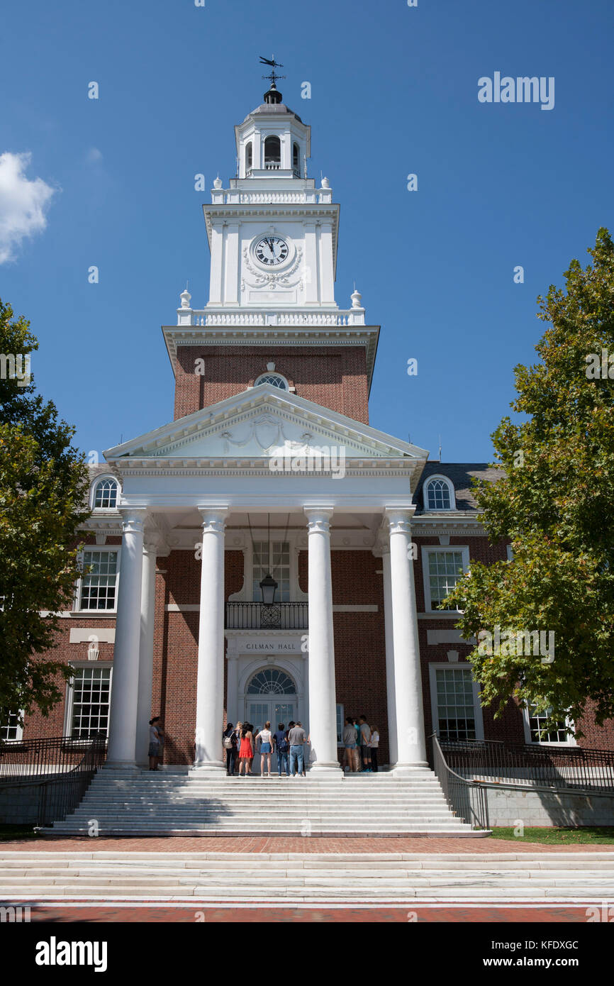 Gilman hall di Johns Hopkins University, Baltimora, Maryland, Stati Uniti d'America Foto Stock