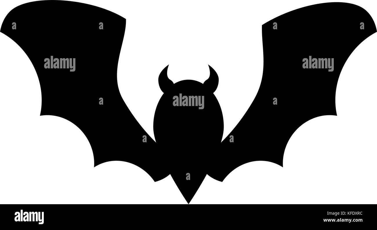 Halloween bat silhouette design vettore isolato su sfondo bianco Illustrazione Vettoriale