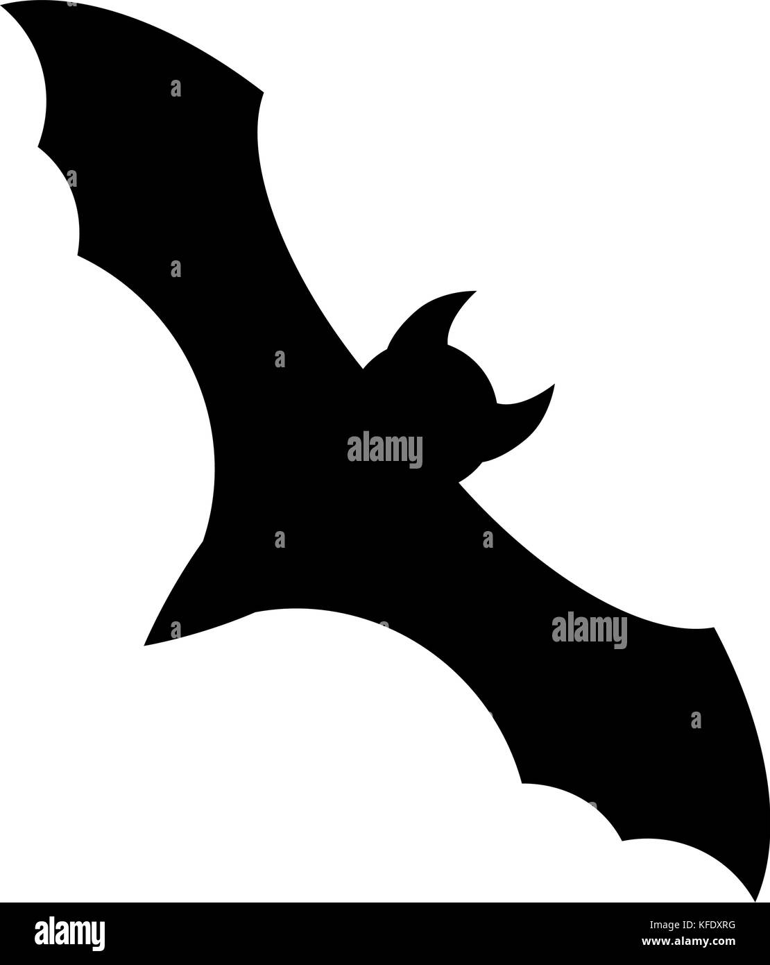 Halloween bat silhouette design vettore isolato su sfondo bianco Illustrazione Vettoriale